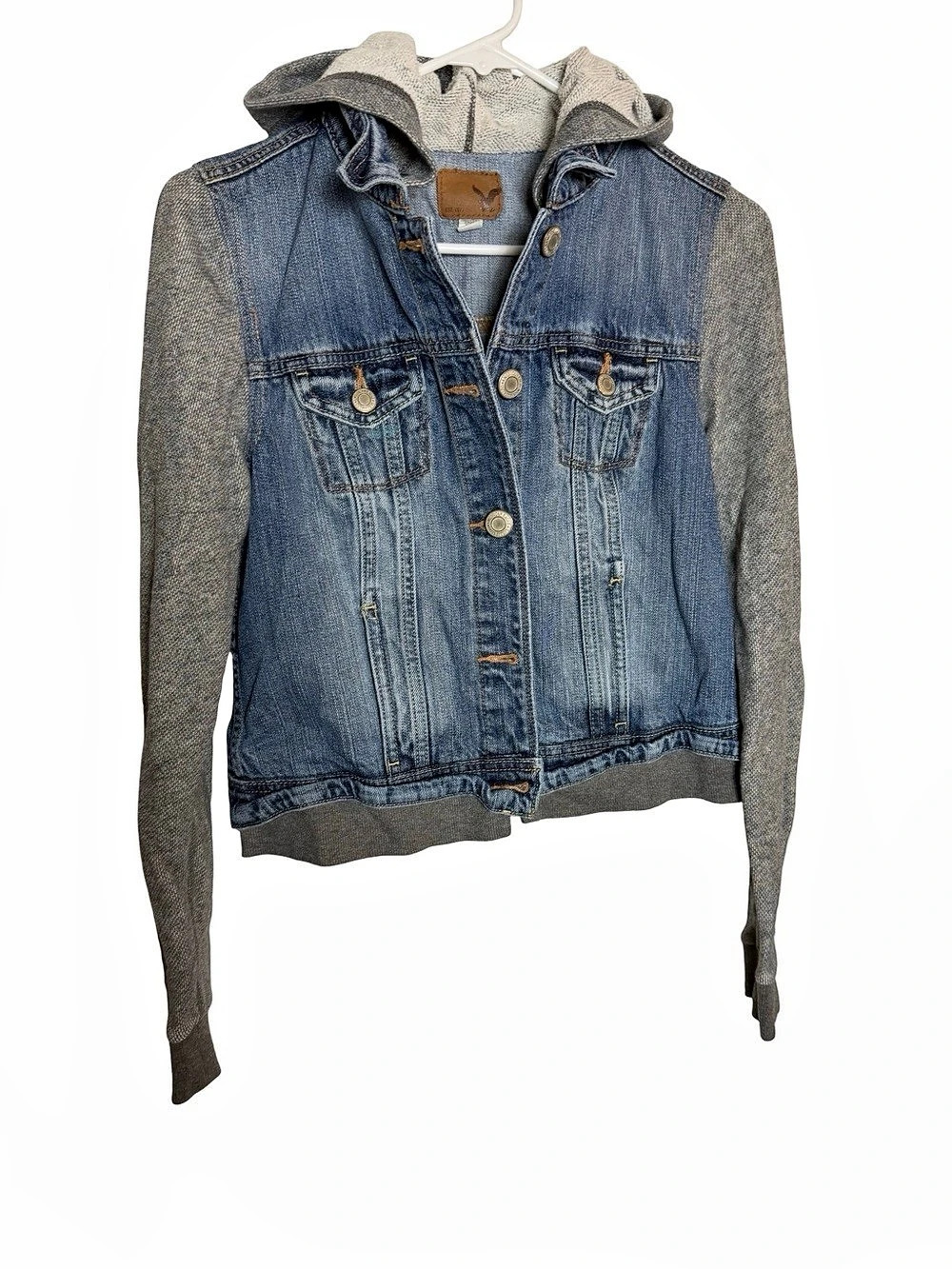 American Eagle Denim Hooded Jacket Size Medium